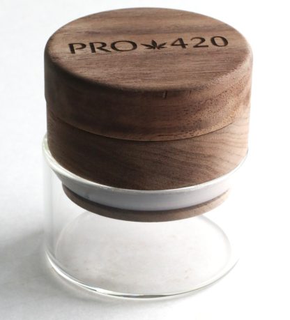 PRO 420 Custom Wood Herb Grinder & Glass Storage Jar - Image 5