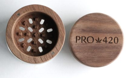 PRO 420 Custom Wood Herb Grinder & Glass Storage Jar - Image 6