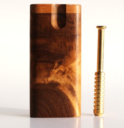 Teak Swivel Lid Dugout & One Hitter-Classy Handcrafted American Stash Box - Image 2