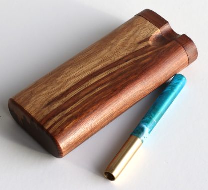 Caribbean Rosewood Swivel Lid Dugout & One Hitter-Classy Handcrafted American Stash Box - Image 5