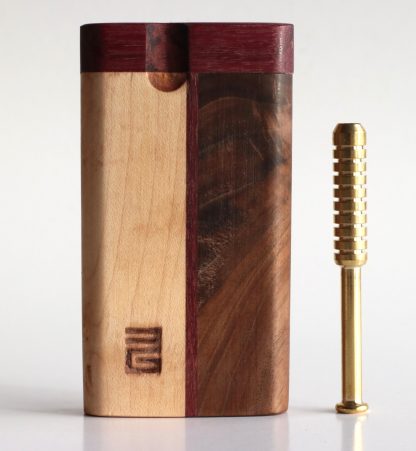 3G Black Walnut & Cherry Dugout- Ribbed Brass One Hitter Pipe- Perfect Gift-American Crafted Stash - Image 3