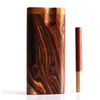 One of a Kind Cocobolo Swivel Lid Dugout & One Hitter Pipe and Poker