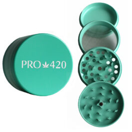 PRO 420 Ceramic Herb Grinder- 63mm Diameter-4 Piece Professional Herb & Marijuana Grinder