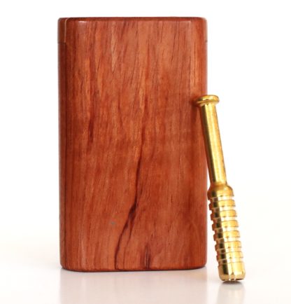 3" Snap Lock Dugout & One Hitter Pipe-Brazilian Cherry-American Crafted Exotic Wood Stash Box - Image 4