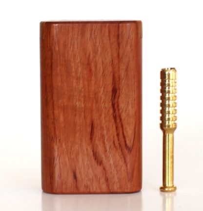 3" Snap Lock Dugout & One Hitter Pipe-Brazilian Cherry-American Crafted Exotic Wood Stash Box - Image 6