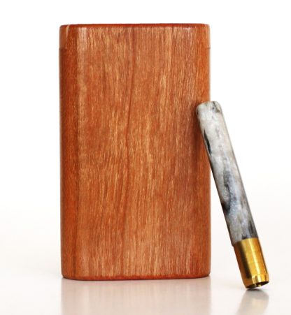 3" Snap Lock Dugout & One Hitter Pipe-American Cherry-American Crafted Exotic Wood Stash Box - Image 4