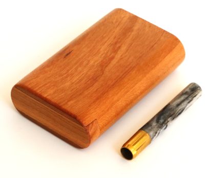 3" Snap Lock Dugout & One Hitter Pipe-American Cherry-American Crafted Exotic Wood Stash Box - Image 5