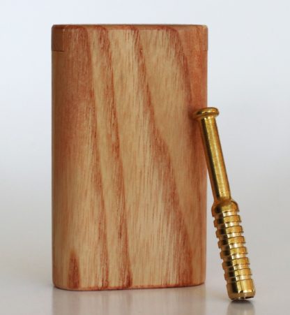 3" Snap Lock Dugout & One Hitter Pipe-Blonde Ash Wood-American Crafted Exotic Wood Stash Box - Image 4