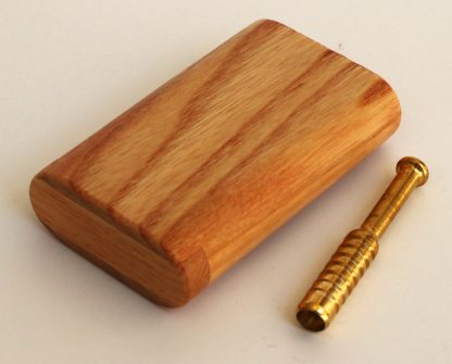 3" Snap Lock Dugout & One Hitter Pipe-Blonde Ash Wood-American Crafted Exotic Wood Stash Box - Image 5