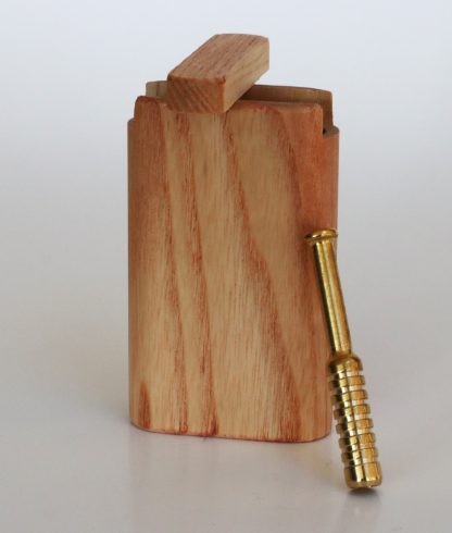 3" Snap Lock Dugout & One Hitter Pipe-Blonde Ash Wood-American Crafted Exotic Wood Stash Box - Image 6