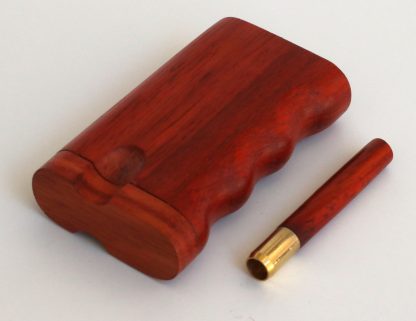 3" Padauk Spring Lock Dugouts & One hitter pipe-American Handcrafted Stash Boxes - Image 4