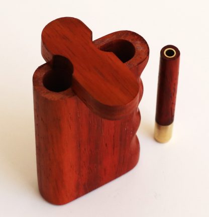 3" Padauk Spring Lock Dugouts & One hitter pipe-American Handcrafted Stash Boxes - Image 5