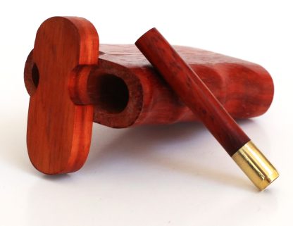 3" Padauk Spring Lock Dugouts & One hitter pipe-American Handcrafted Stash Boxes - Image 6