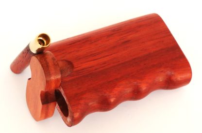 3" Padauk Spring Lock Dugouts & One hitter pipe-American Handcrafted Stash Boxes - Image 7