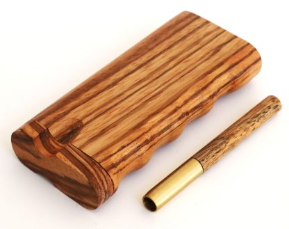 4" Zebra Spring Lock Dugouts & One hitter pipe-American Handcrafted Stash Boxes - Image 3