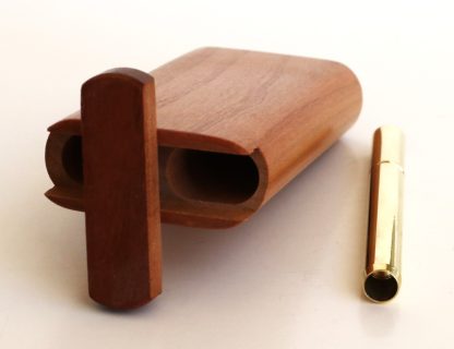 4" Brazilian Cherry Wood Dugouts & One Hitter Pipes-Snap Top Lids-American Crafted Stash Box - Image 6