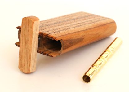 4" Zebra Wood Dugouts & One Hitter Pipe-Snap Top Lids-American Crafted Stash Box - Image 4