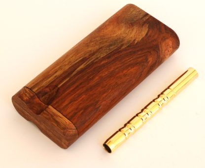 4" Caribbean Rosewood Spring Lock Dugout & One hitter pipe-American Handcrafted Stash Boxes - Image 6