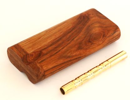 4" Caribbean Rosewood Spring Lock Dugout & One hitter pipe-American Handcrafted Stash Boxes - Image 7