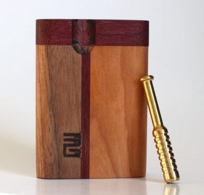 3rd Grain Swivel Lid Dugouts & One hitter pipes-American Crafted Stash Box-Walnut/Cherry Mix - Image 7