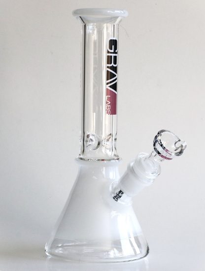 8" GRAV Glass Bong-Water Pipe-Downstem & Herb Slide-Pink/Black - Image 3