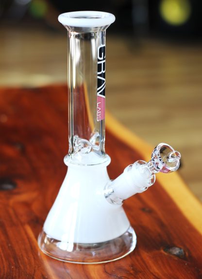 8" GRAV Glass Bong-Water Pipe-Downstem & Herb Slide-Pink/Black - Image 6