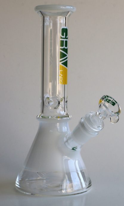 8" GRAV Glass Bong-Water Pipe-Downstem & Herb Slide-Green/Yellow - Image 4