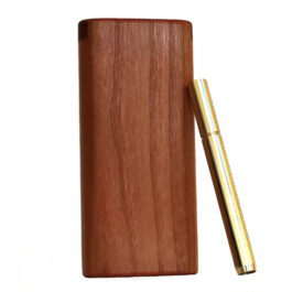 4″ Brazilian Cherry Wood Dugouts & One Hitter Pipes-Snap Top Lids-American Crafted Stash Box