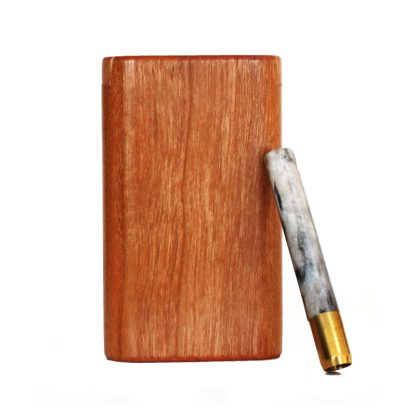 3" Snap Lock Dugout & One Hitter Pipe-American Cherry-American Crafted Exotic Wood Stash Box