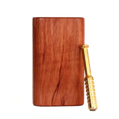 3" Snap Lock Dugout & One Hitter Pipe-Brazilian Cherry-American Crafted Exotic Wood Stash Box