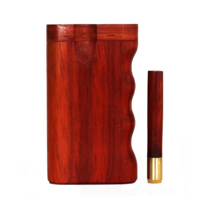 3" Padauk Spring Lock Dugouts & One hitter pipe-American Handcrafted Stash Boxes