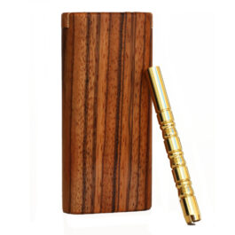 4″ Zebra Wood Dugouts & One Hitter Pipe-Snap Top Lids-American Crafted Stash Box