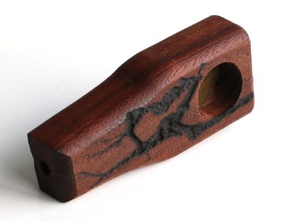 3" American Walnut Crafted Smoking Pipe-Fractal Shock-Big Bowl - Image 4