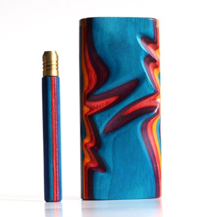 4" Rainbow Etched Dugout & One Hitter Pipe - Image 3