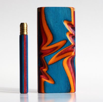 4" Rainbow Etched Dugout & One Hitter Pipe - Image 4