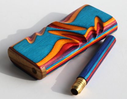 4" Rainbow Etched Dugout & One Hitter Pipe - Image 5