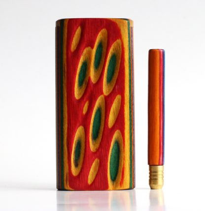 4" Rainbow Etched Dugout & One Hitter Pipe - Image 3