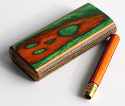 4" Rainbow Etched Dugout & One Hitter Pipe - Image 6