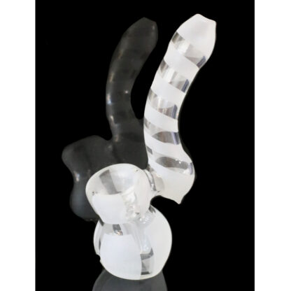 Mini-Glass Bubbler-Water Bong-Beaker-Striped Design-Thick Glass - Image 7