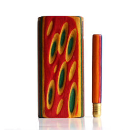 4″ Rainbow Etched Dugout & One Hitter Pipe