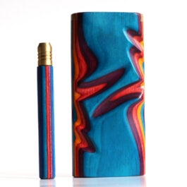 4″ Rainbow Etched Dugout & One Hitter Pipe