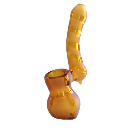 Mini-Glass Bubbler-Water Bong-Beaker-Striped Design-Thick Glass - Image 2