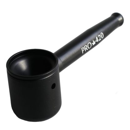 PRO 420 Aluminum Alloy Pipe-Lifetime Use-Large Bowl-4.5" Length-Black Heavy Duty Smoking Pipe