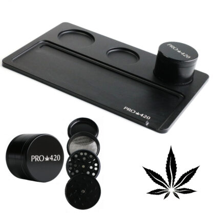 PRO 420 Rolling Tray & Herb Grinder-Quality Gift Pack