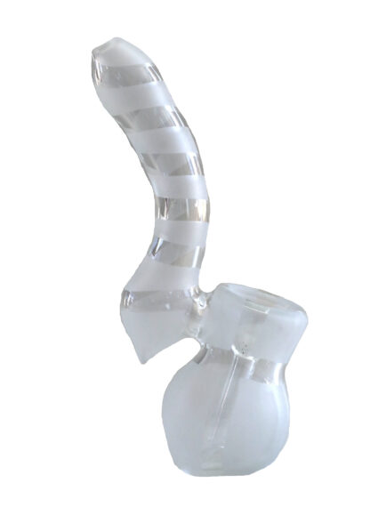 Mini-Glass Bubbler-Water Bong-Beaker-Striped Design-Thick Glass - Image 8