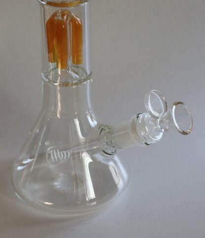 12" Clear Glass Bong-Slider & Herb Bowl-Amber Accents-Top quality Table top water beaker-bong-glass pipe - Image 6