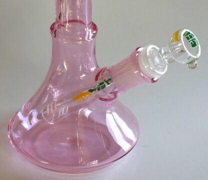 10" Pink Glass Bong-GRAV Glass Water Pipe-Downstem & Male Herb Slide - Image 5