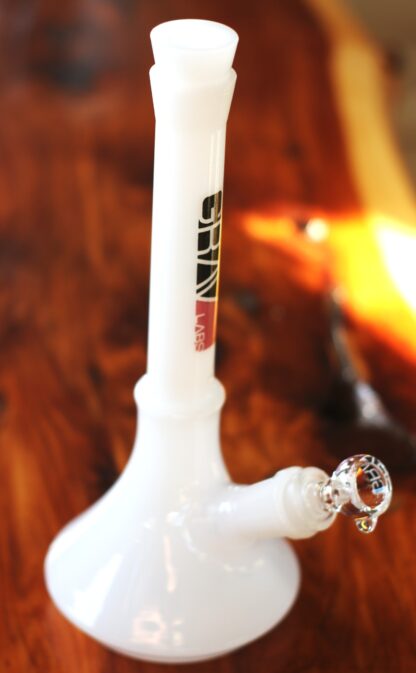 10" White Glass Bong-GRAV Glass Water Pipe-Downstem & Male Herb Slide - Image 9