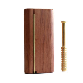 4″ Cherry Dugout-Snap Lock Lid-Built in Poker-Brass One Hitter Pipe-Perfect Handcrafted Stash Box