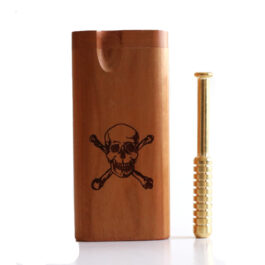 4″ Cherry Dugout-Swivel Lid-Skull Design-American Handcrafted Stash Box